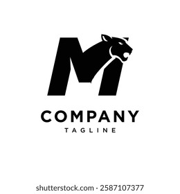 Letter M Panther Logo Icon Vector