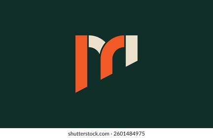 Letter M pathways monogram vector logo design