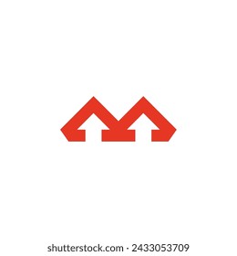 letter m peaks arrow up logo vector 