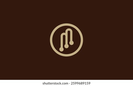 Letter M Pendulum minimalistic monogram logo design