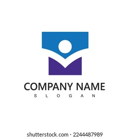 Letter M People Logo Template, Charity, Teamwork, And Social Media Network Icon