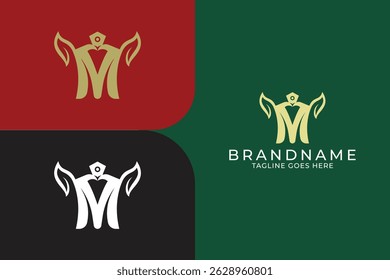 Letter M perfume logo design, luxury perfume logo template, floral perfume, M, parfume