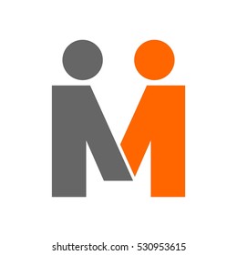 letter M and person symbol. logo vector.