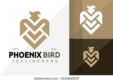 Letter M Phoenix Bird Logo Icon Vector Design. Creative simple logos designs illustration