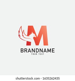 Letter M With Phoenix Vector Royalty Logo Design Inspirations