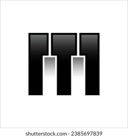 letter m piano logo template, letter m piano logo elements, letter m piano vector