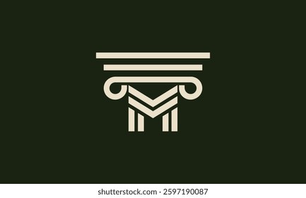 Letter M Pillar Logo design