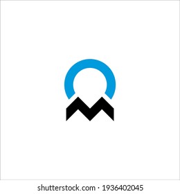 letter M pin location logo design vector sign