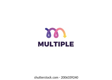 Letter m pink color creative modern spiral business logo