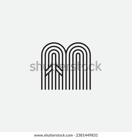Letter M plane logo design illustration vector template
