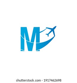 Letra M con icono de logo de plano diseño ilustración vectorial