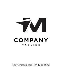 Letter M plane logo icon vector template.eps