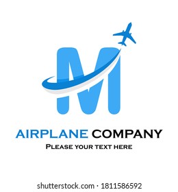 Letra m con logotipo del vector de plano. Adecuado para viajes, transporte, agencia, marca, empresa, etc