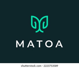 Letter M Plant Growth Green Leaf Seed Tree Growing Life Organic Eco Environment Vector Logo Design