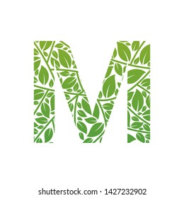 Letter M Plant Logo Template Design Vector, Emblem, Design Concept, Creative Symbol, Icon