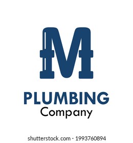 Letter m plumbing logo template illustration