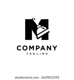 Letter M Plunger Logo Icon Vector