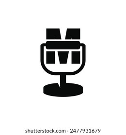Letter M Podcast mic logo icon vector template.eps