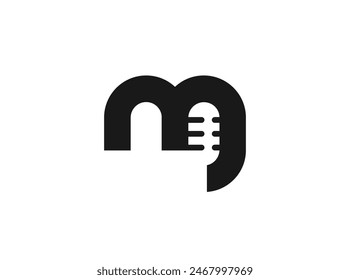 Letter M and Podcast or Radio Logo design using Microphone and Bubble chat or talk icon