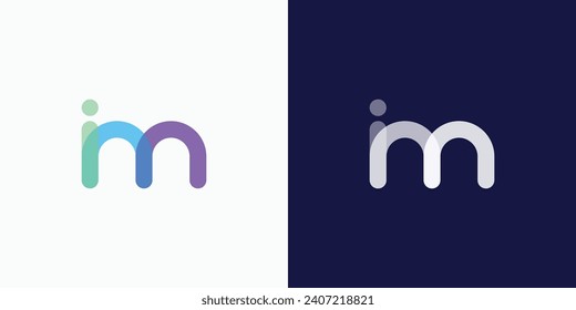 Letter M point connection logo design