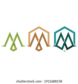 Plantilla de símbolo del icono del vector del logotipo M. M Diseño. M Vector de logotipo. Diseño de línea M.