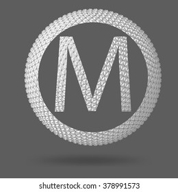 The letter M. Polygonal letter. Abstract Creative concept vector background. Vector Illustration eps 10 for your design