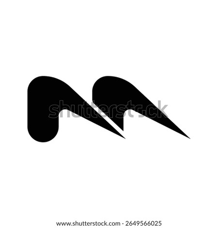 letter m power logo, unique illustration design