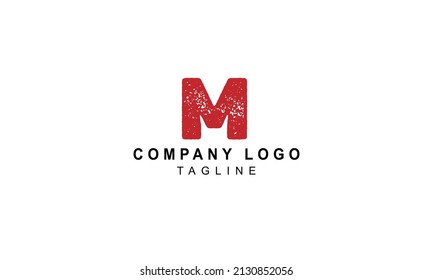 Letter M premium logo design with brush texture on it.