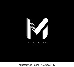 letter M professional linear art monogram logotype