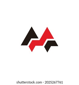 letter m up progress statistic symbol logo vector