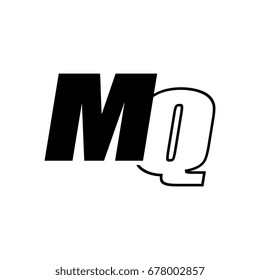 letter M and Q logo overlapping black negative