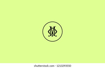 LETTER M AND Q SIGNATURE LOGO WITH CIRCLE FRAME FOR LOGO DESIGN OR ILLUSTRATION USE