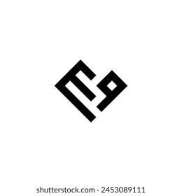 letter M and Q simple logo symbol vector