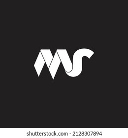 letter m r flat 3d ribbon shape logo vector