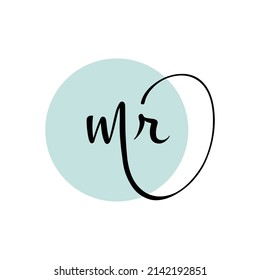 Letter M R Initial handwriting. vector logo templates.