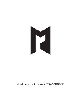 
letter M and r invisible simple symbol logo vector