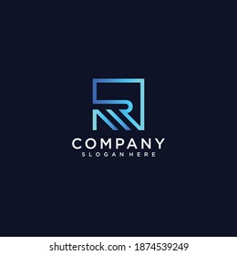 Letter m and r logo, with attractive shapes in bright premium colors Vector part 1