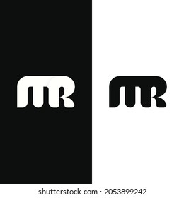 Letter M + R Logo Design Vector. Black and White Logo Design. Best use for business logo