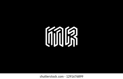 LETTER M AND R LOGO WITH NEGATIVE SPACE EFFECT FOR LOGO DESIGN OR ILLUSTRATION USE