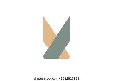 Letter M rabbit face logo and icon design.