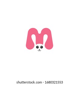 Letter M & Rabbit Logo Design template