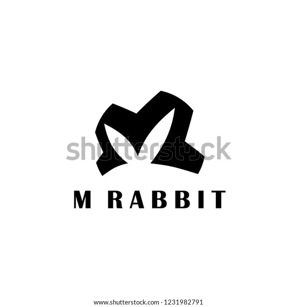 Letter M Rabbit Logo Design Inspiration Stock Vector (Royalty Free ...