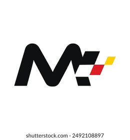 Letter M Race Flag logo icon vector