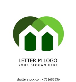 letter m real estate or insurance logo