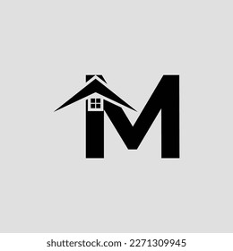 Letter M Real Estate Logo Design Element. Letter M Stock Vector Illustration Template