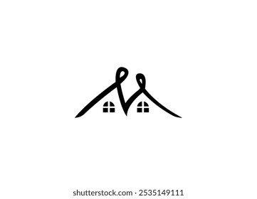 letter M Real estate logo design Initial vector Custom brand logo template