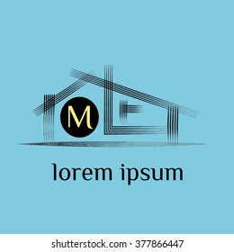 Letter M real estate vector logo (sign, symbol, icon) template