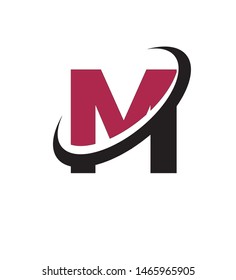 letter m in red and black