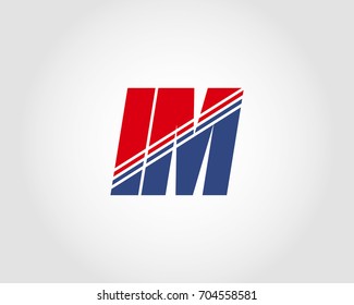 Letter I and M red and blue combination logo