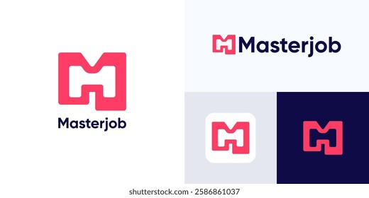 Letter M red coloring logo design, simple modern icon M for identity sign symbol, Premium vector illustration template element, initial M for Business identity logo.